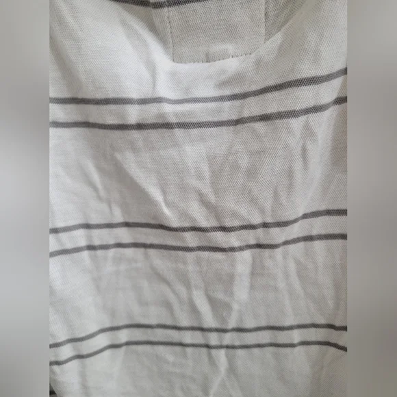 Chaser Striped Double Ruffle Shoulder Raglan Tee Sz M - Picture 3 of 5